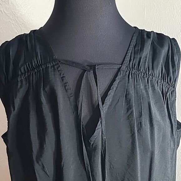 A New Day Sleeveless Top, Black with Ruffle Hem, Size XXL - Picture 2 of 7